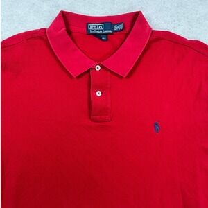 Polo Ralph Lauren Mens XXL Red Pima Cotton Custom Fit Short Sleeve Polo Shirt